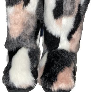 Warm and fuzzy, fun and colorful faux fur boots. women’s Size 11.